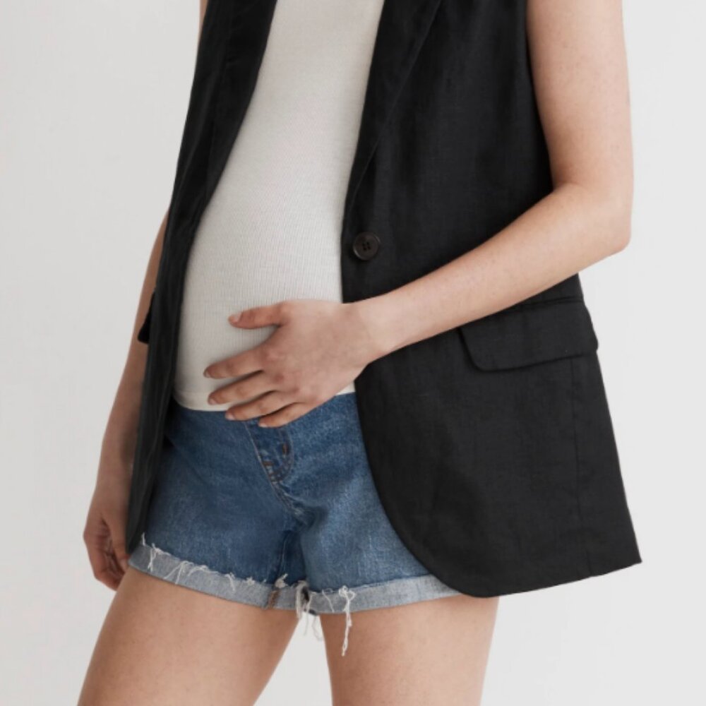 Madewell Maternity Over-The-Belly Denim Shorts in Coeling Wash - Picture 5 of 9